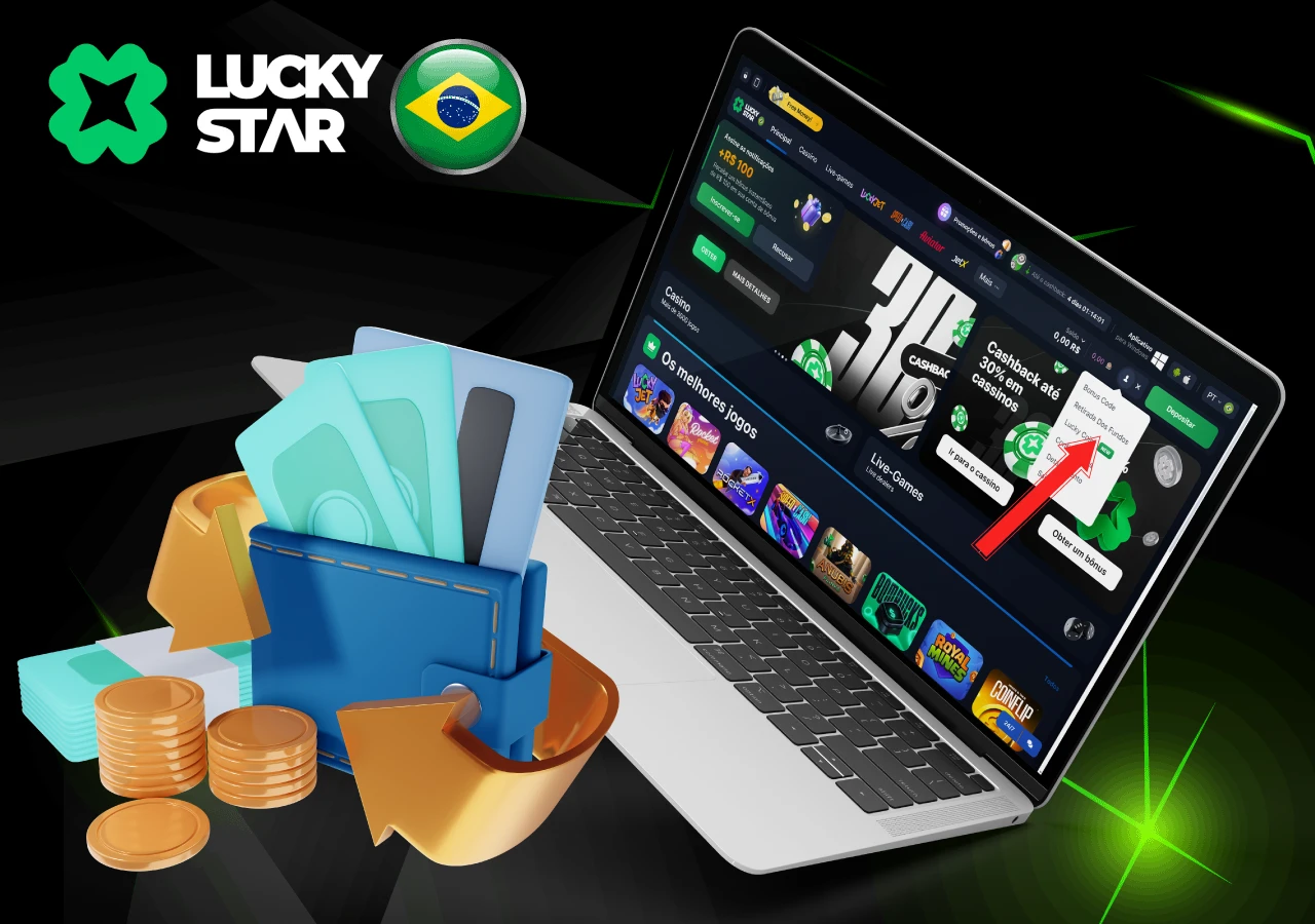 Passos necessários para retirar fundos da plataforma Lucky Star Brasil