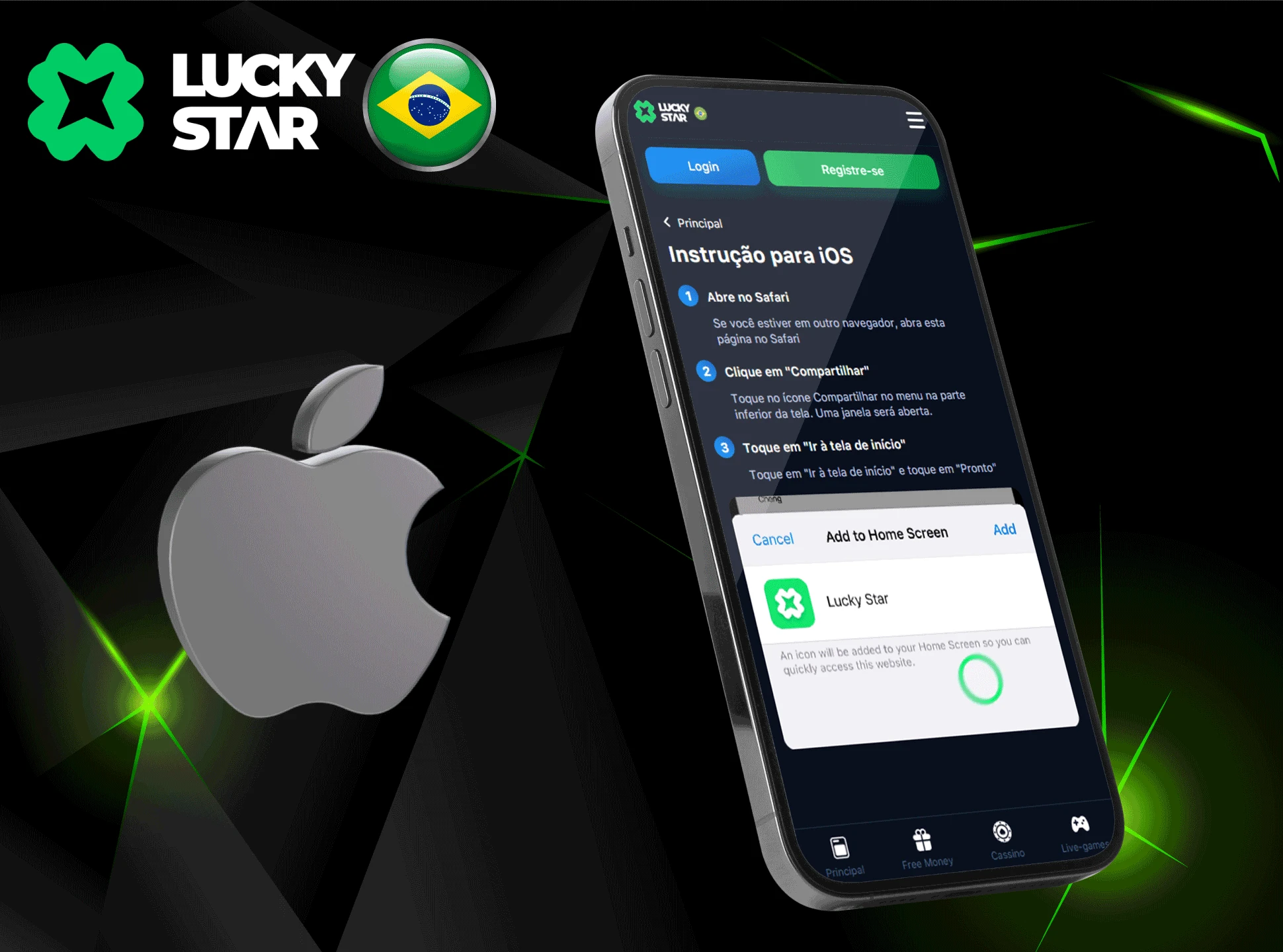 Acesso rápido à Lucky Star no seu dispositivo móvel iOS